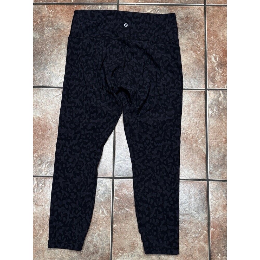 Lululemon Align Pant 25” Legging Women's Size 12 Black Camo Stretch Yoga Fitness